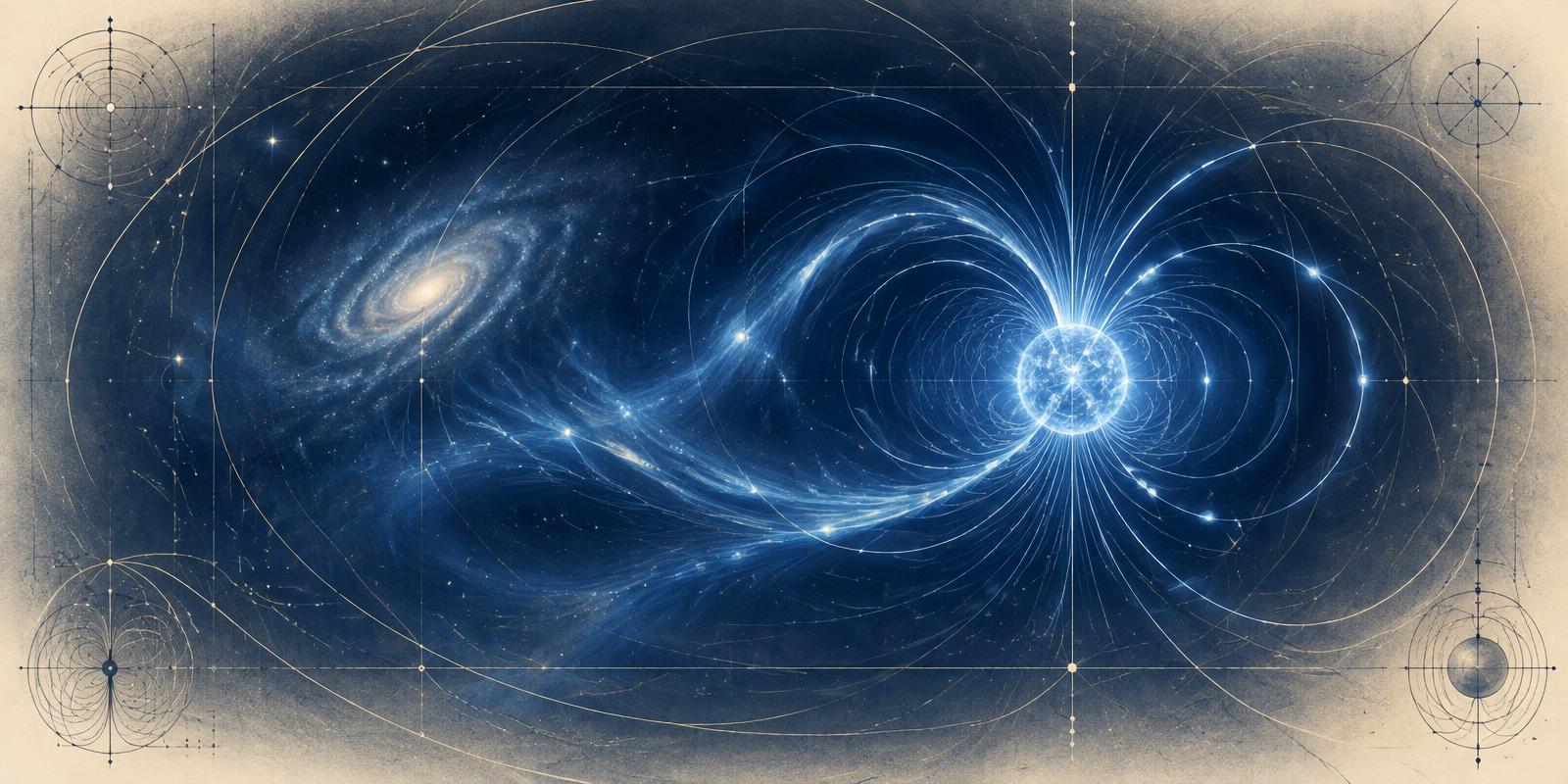 Plasma arcs and magnetic field lines around a distant star